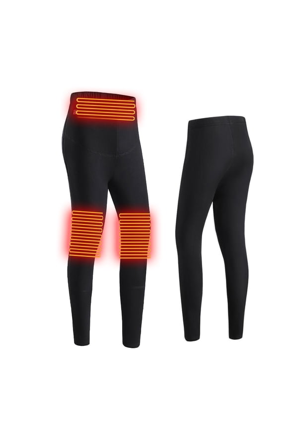 Heated Pants for Women Warm Heating Pants 3pcs Heating Pads 3 Temperature Control USB Electric Heating Thermal Pants Winter Warm Sports Heating Trousers with Pockets(Without Battery)