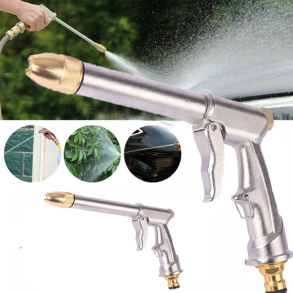 Tarmeek Heavy Duty Garden Hose Spray Gun, High Pressure Multi-Pattern Water Nozzle with Thumb Control, Standard Connector Car Wash Hose Sprayer for Watering Plants, Cleaning Cars, and Garden Use