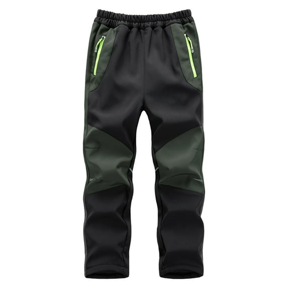 Tarmeek Kids Hiking Pants Boys Girls Waterproof Snow Ski Pants Outdoor Winter Fleece Snowboard Pants Youth Elastic Waist Warm Wear-resistant Insulated Cargo Athletic Pants with Pockets 5-16T