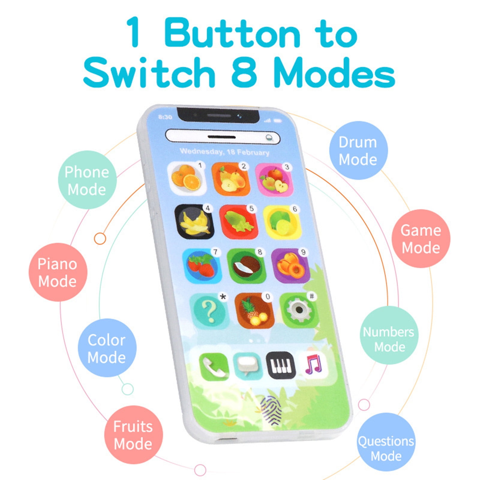 Tarmeek Kids Learning Phone Toys for Kids Age1+ Boys and Girls ...