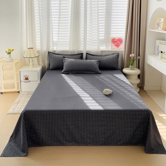 Tarmeek King Size 86.6x90.6 Inches Washed Cotton Fitted Sheet Set - Soft & Breathable Solid Pattern Single Piece Flat Sheet for Bedroom, Hotel Luxury Comfort, Relaxing Sleep Experience