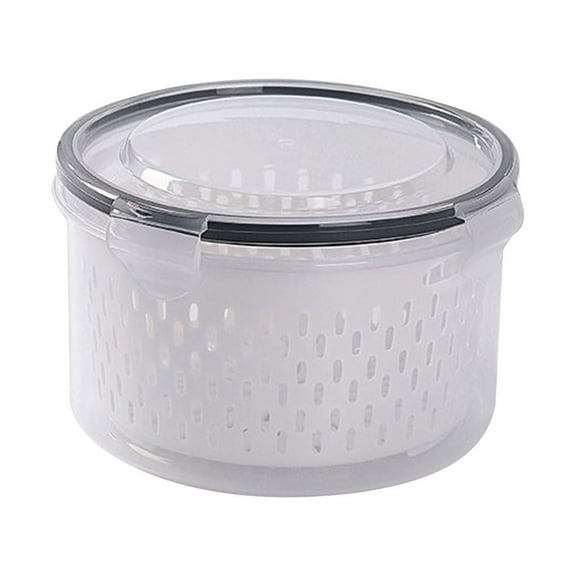 Tarmeek Kitchen Gadgets Fruit Vegetable Storage Containers for Fridge Draining Fresh Containers 3 in 1 Produce Storage Containers Large Organizer Bins with Lid & Colander