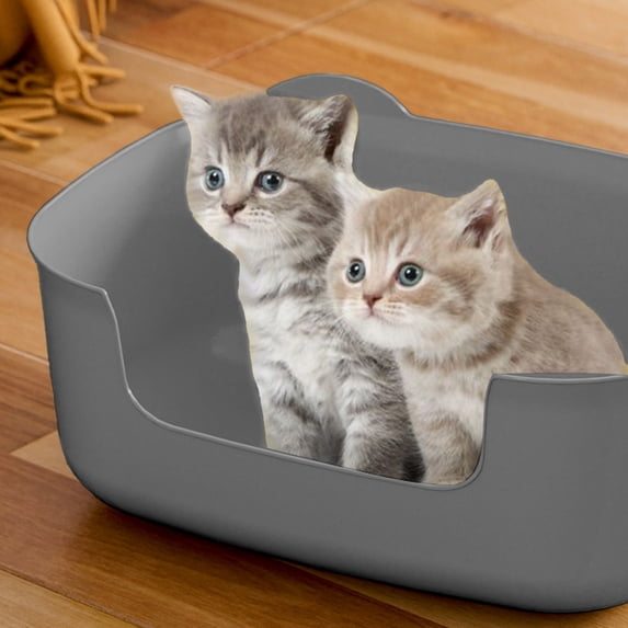 Tarmeek Large Cat Litter Box Open Top High Sided Anti-Splash Easy Clean All-in-One Litter Pan with Modern Design for Cats and Kittens Pet Supplies