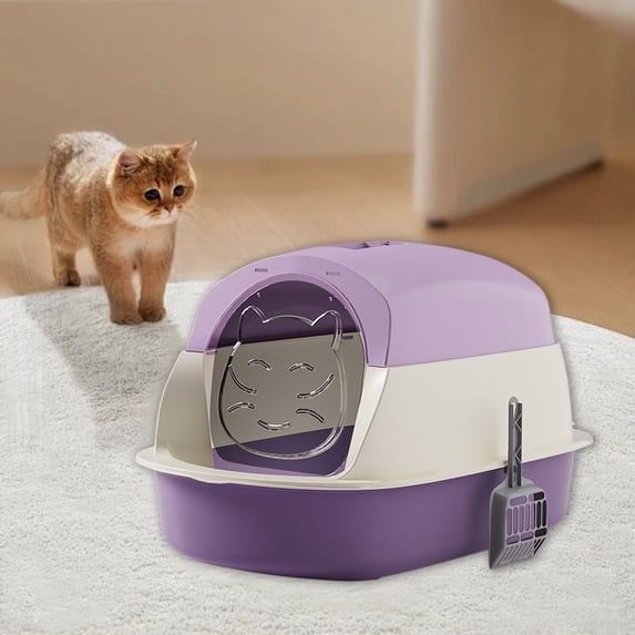 Tarmeek Large Enclosed Cat Litter Box with Lid, Odor Control & Anti-Splash Design, Includes Scoop for Easy Cleaning, Privacy Cat Toilet for Indoor Cats