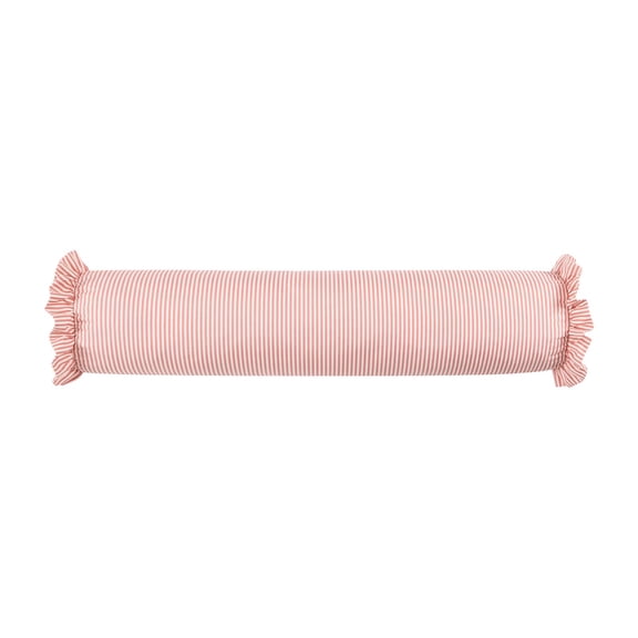 Tarmeek Long Ruffle Pillow Pink 36x8 Inch, Polyester PP Cotton Filled Cushion for Bedroom Sofa Couch Home