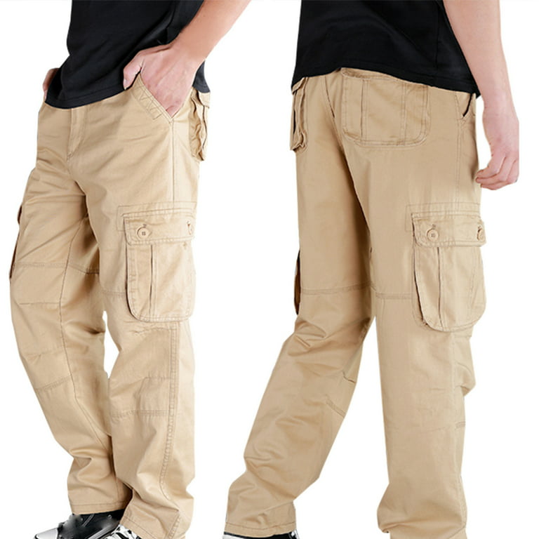 Mens Cargo Pants Multi Pockets Slim Outdoor Drawstring Hiking Pants  Tactical Pants Lightweight Casual Work Ripstop Pants for Men
