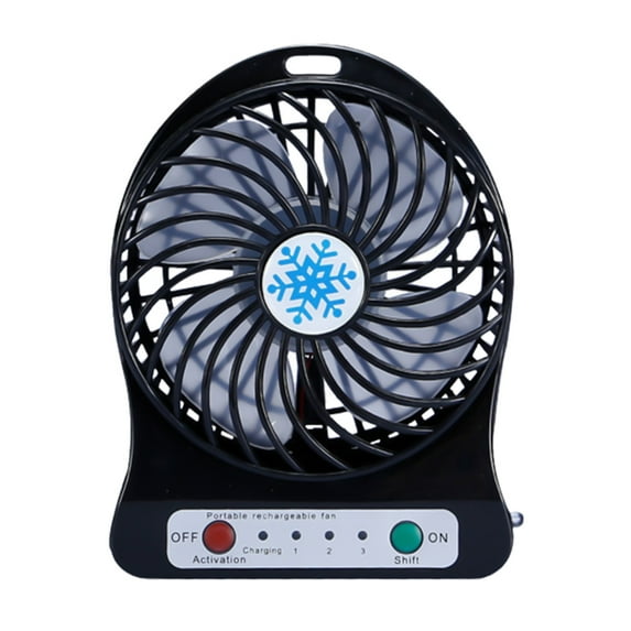 Tarmeek Mini Portable Desk Fan, Mute Snowflake Table Fan With LED Lantern, Three Gear Indicator Light, 1200mAh Rechargeable Battery Operated USB Fan, For Office, Bedroom