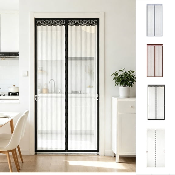Tarmeek Mosquito Door Curtain Magnetic Self-Sealing Mesh Screen Netting for Summer Anti Bug Fly Protection Hands-Free Entry No Tools Required Black