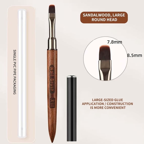 Tarmeek Nail Art Pen Red Sandalwood Round Tip with Cap Professional Drawing Brush for DIY Manicure Design Fine Tip Easy to Use