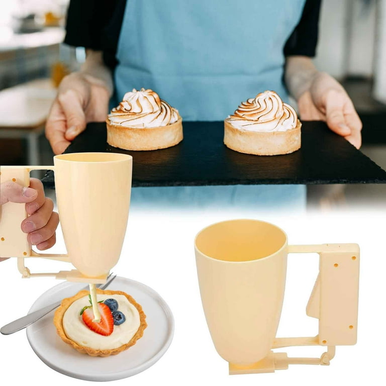 Tarmeek Pancake Batter Dispenser, Cream Separator Cup Funnel Cake Maker Electric Pancake Mixer Handheld Measuring Baking Tools for Cupcake Cookie (