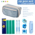 thumbnail image 1 of Tarmeek Pencil Pouch Large Capacity Cloth Pencil Case Boxes Hard Pencil Case Crayon Box with Snap-tight Lid Plastic Pencil Boxes Office Supply Boxes Blue, 1 of 9