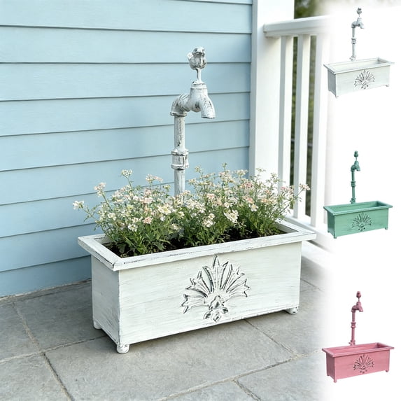 Tarmeek Pink Square Wrought Iron Plant Container - Decorative Planter for Indoor Outdoor Garden, Home Office Decor, Creative Modern Design