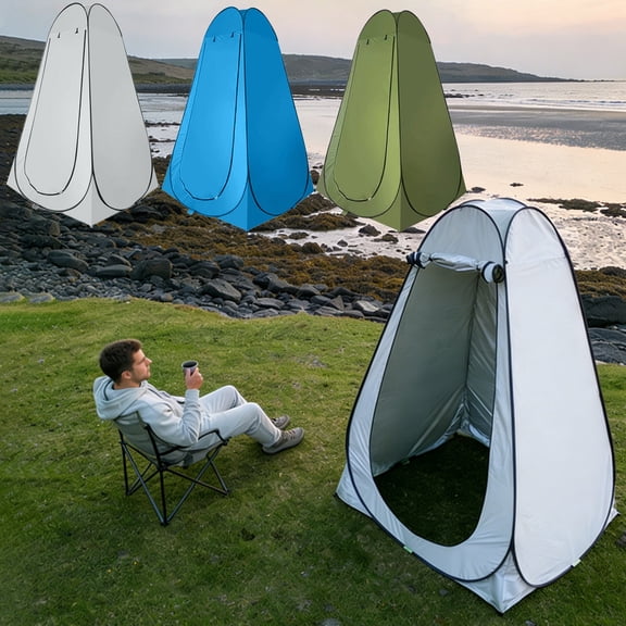 Tarmeek Pop Up Privacy Tent, Portable Shower Tent Instant Setup Waterproof Camping Shelter with Carry Bag, Wind Ropes & Stakes for Hiking Beach Fishing Travel Outdoor