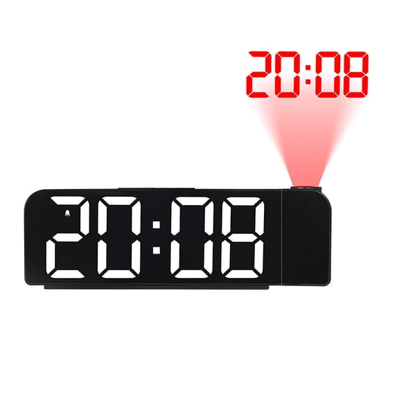 Tarmeek Projection Alarm Clock with LED Large Display, Electronic Clock with Nebula Galaxy Starry Sky Projector, Timer and Remote Control, 360° Rotation, USB Charging, for Kids Bedroom