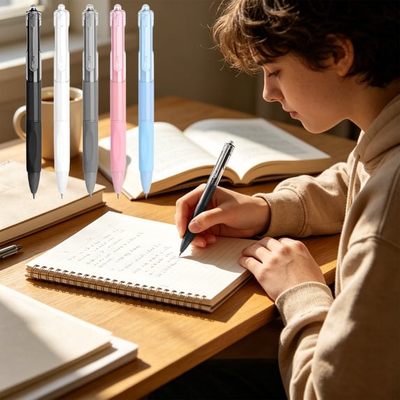 Tarmeek Retractable Gel Pen Fine Point 0.5mm Smooth Writing Refillable Click Pen with Non-Slip Grip for Office Journaling and Daily Use