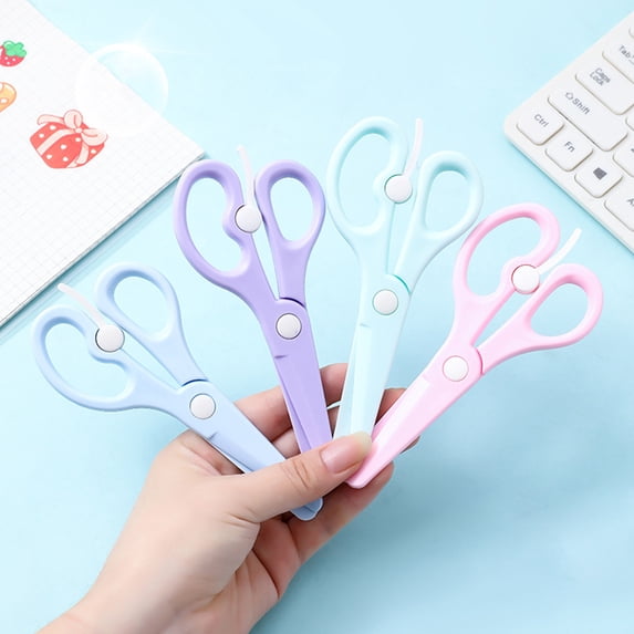Tarmeek Safety Plastic Scissors, Spring-Back Design Won't Hurt Hands, Rounded Tips & Wrapped Edges, Effortless Cutting for Kindergarten Crafts, DIY Scissors