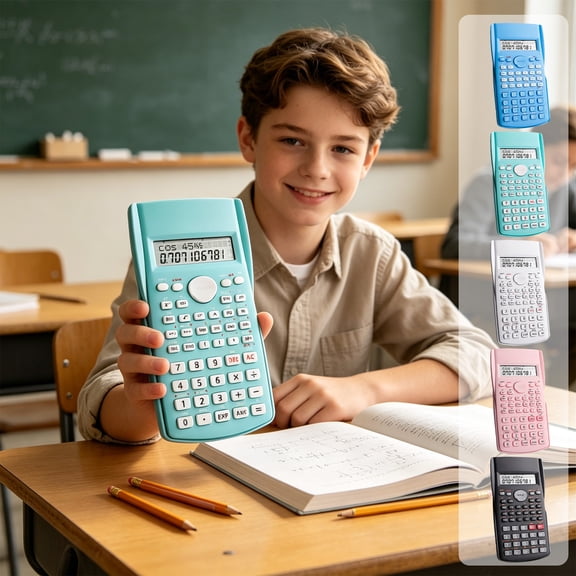Tarmeek Scientific Calculator with 240 Functions Dual Display Calculator Exam Compliant Sliding Cover Portable Desktop Calculator for Office and Accounting Battery Included Multi-Color