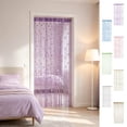 thumbnail image 1 of Tarmeek Sheer Voile Curtains 39x79 Inch Silver Thread Embroidered Lace Curtain for Door Window Rod Pocket Light Filtering Semi Sheer Privacy Panel Partition Room Divider Pink, 1 of 7
