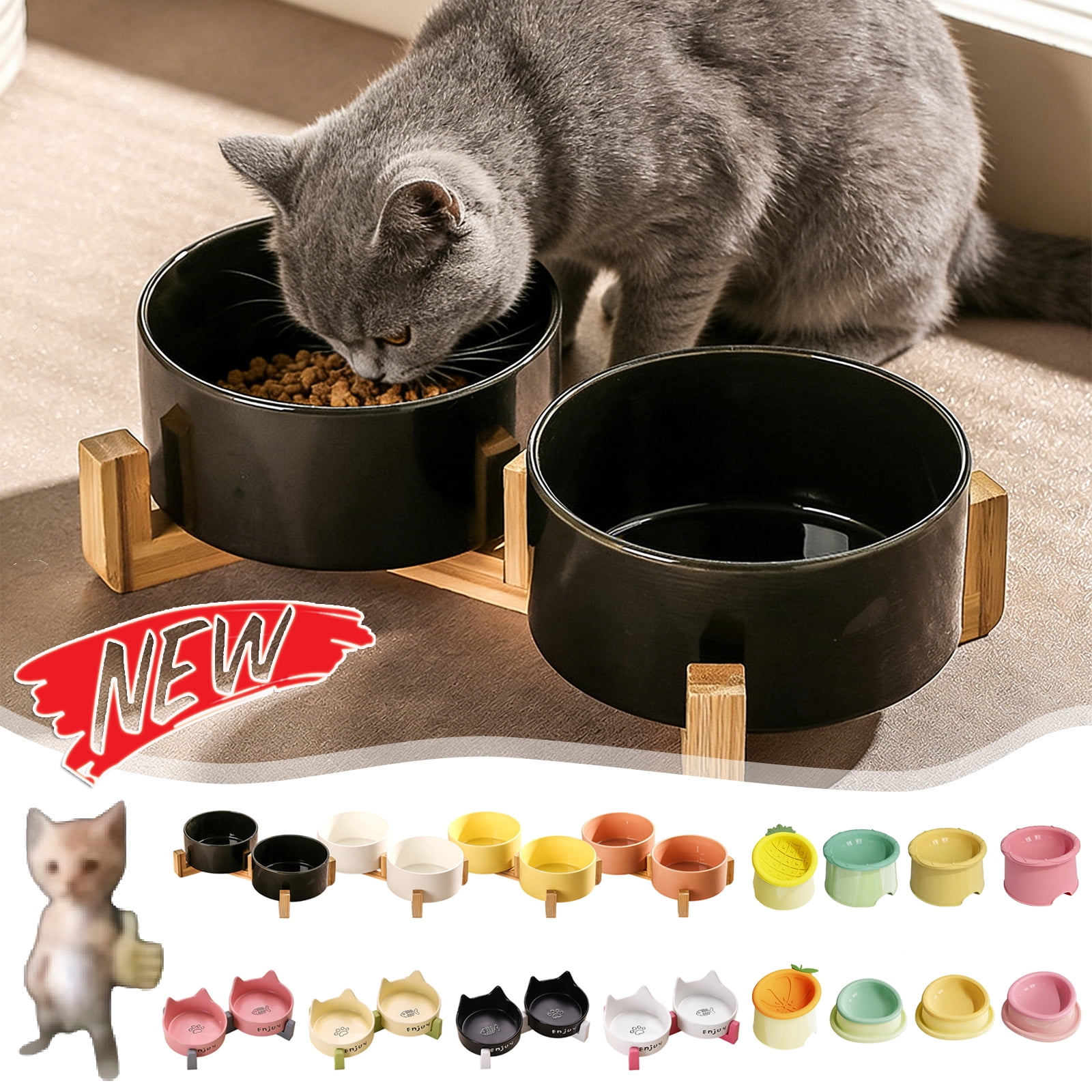 Tarmeek Silicone Dog Bowls Elevated, Fruit Design Adjustable Angle Cervical Spine Protection for Food & Water, Anti-Tip Design, Appetite Stimulating, Easy Clean Cat Bowls Elevated Dog Bowls