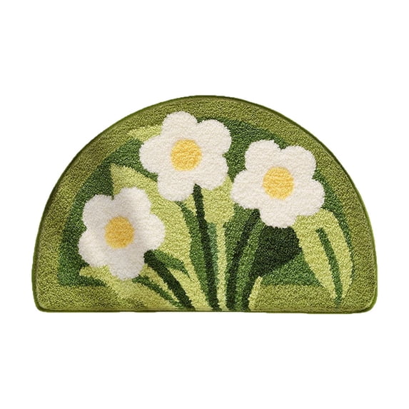 Tarmeek Small Fresh Bathroom Absorbent Door Mat Non-Slip Quick Dry Microfiber Rug for Bathroom Entrance Kitchen Laundry Room Indoor Use Soft Washable Floor Mat