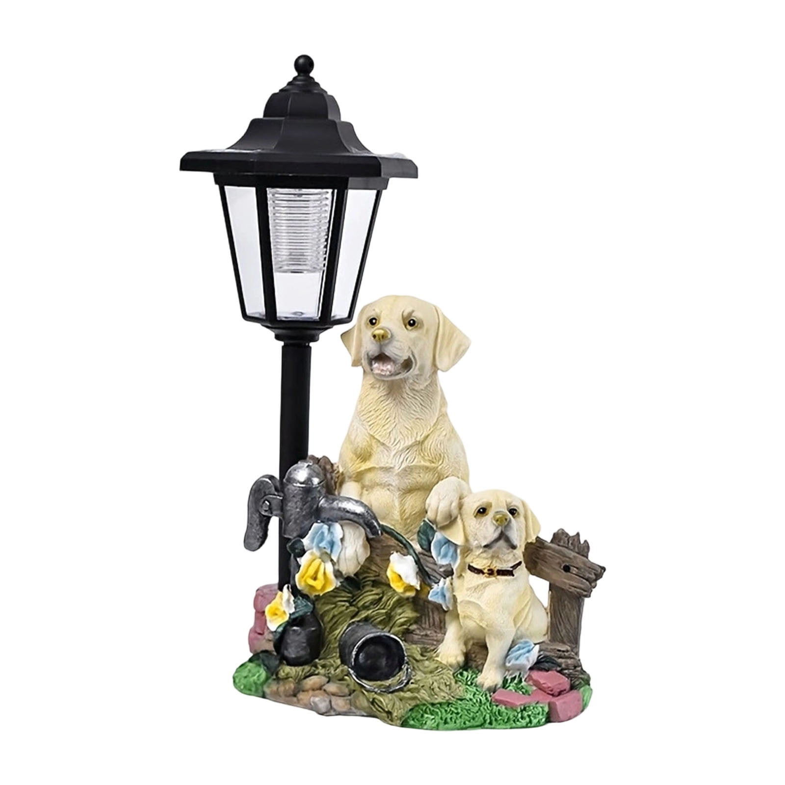 Tarmeek Solar Labrador Dog Garden Statue Handcrafted Resin Outdoor Patio Lawn Yard Art Ornament with Warm White Glow Waterproof Finish for Garden Patio Balcony Villa Decoration