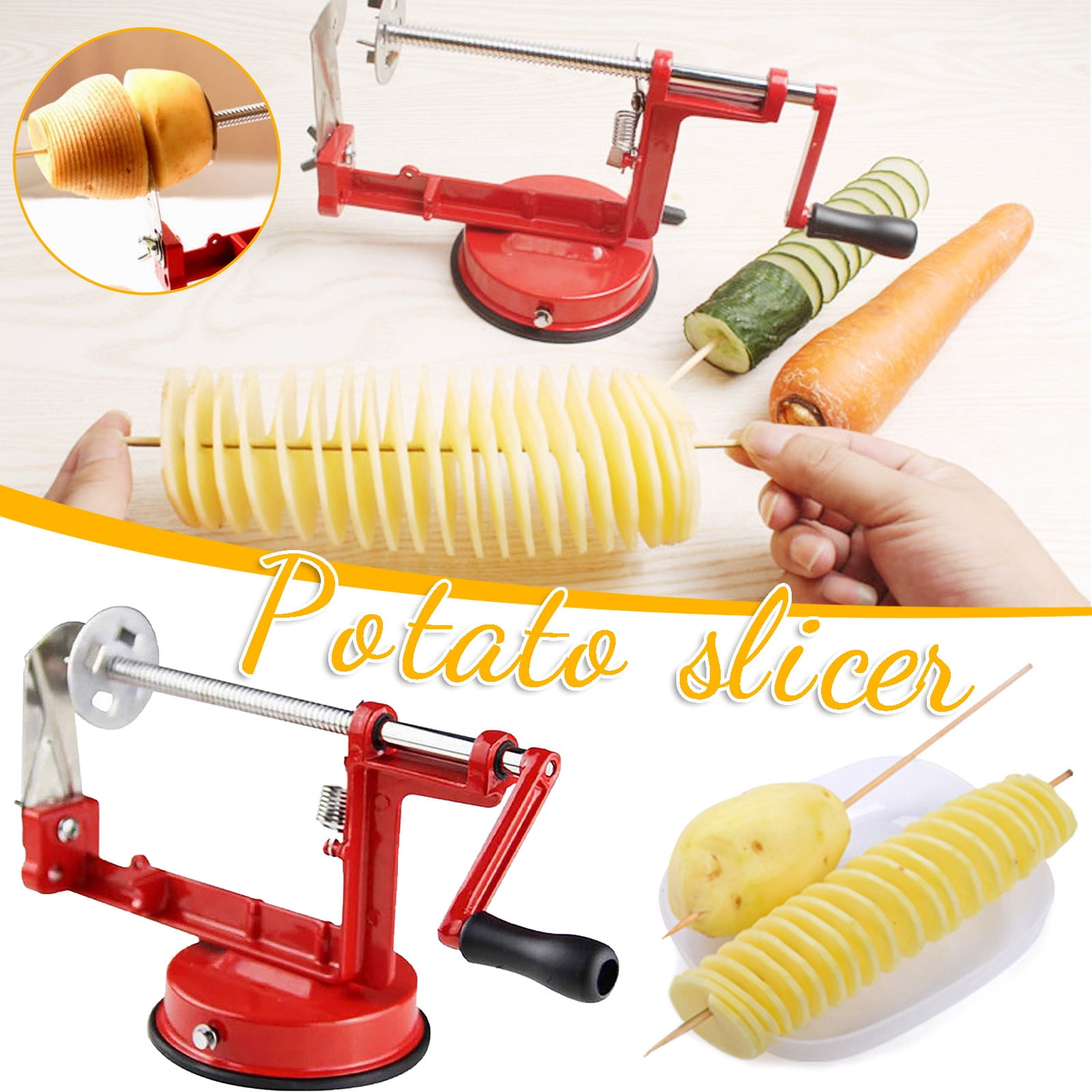 30W Electric Potato Cutter Twister Tomato Slicer Spiral Potato Stainless  Steel