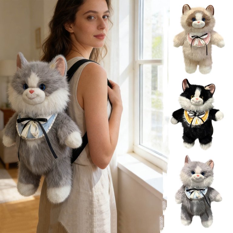Tarmeek Stuffed Animals Backpack - Cute Cat plush Backpack  display picture 3