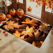 Tarmeek Thanksgiving Day Welcome Doormat, Thanksgiving Maple Door Mats for Front Door, Non Slip Doormat Outdoor Indoor Entryway Floor Rug for Entrance Outside Thaksgiving Home Decor