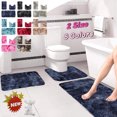 thumbnail image 1 of Tarmeek Toilet Rug Set 3Pcs, Flocked Bath Mat with Toilet Rugs U-Shaped, Non-Slip Absorbent Bathroom Carpet, Dry Quickly, Machine Washable, Non-Slip Toilet Bath Mat, 1 of 8