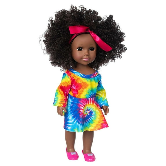 Tarmeek Toys 50% Off Clearance!Girls Dolls,Black African Black Baby Cute Curly Black 35CM Vinyl Baby Toy Kids Toys,Birthday Gifts for Kids 4-12 Years Old