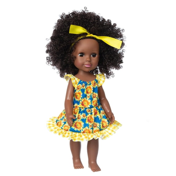 Tarmeek Toys 50% Off Clearance!Girls Dolls,Black African Black Baby Cute Curly Black 35CM Vinyl Baby Toy Kids Toys,Birthday Gifts for Kids 4-12 Years Old