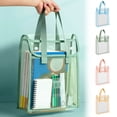 thumbnail image 1 of Tarmeek Transparent PVC Tote Bag Double-Layer Clear Book Bag See-Through Handbag Waterproof Reinforced Mesh Straps for Daily Errands Commuting Travel 34.8x26.2x9cm, 1 of 9