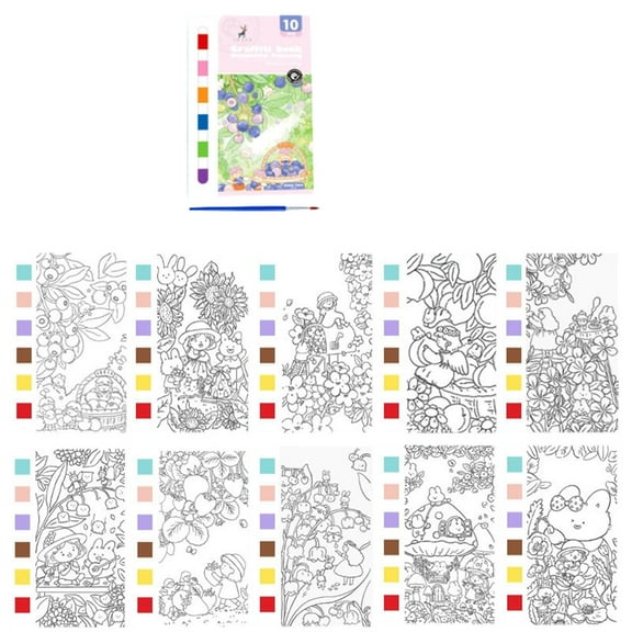 Tarmeek Travel Watercolor Set - Portable coloring pages with Paints, On-The-Go Art Activity for Kids & Adults, Perfect for Trips