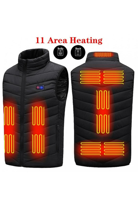 Unisex Heated Vest for Men and Women 11 Heating Zones 3 Modes Lightweight Water&Wind Resistant Heated Vest Jacket with Battery Pack Electric Outdoors Coats Gifts for Women Men