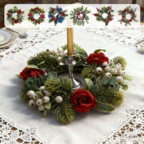 Tarmeek Valentine's Day Candle Ring, Romantic Candle Centerpiece Wreath for Romantic Dinner Table Decor, Valentines Day Decorations Candelabra Creates Cozy Ambiance for Valentine's Day Dinner