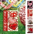 thumbnail image 1 of Tarmeek Valentines Day Decor Garden Flag, 12x18 Inch Double Sided Pink Heart Outdoor Valentines Decor, Linen Flag for Yard Porch Patio Welcome Banner Valentines Day Decorations, 1 of 7