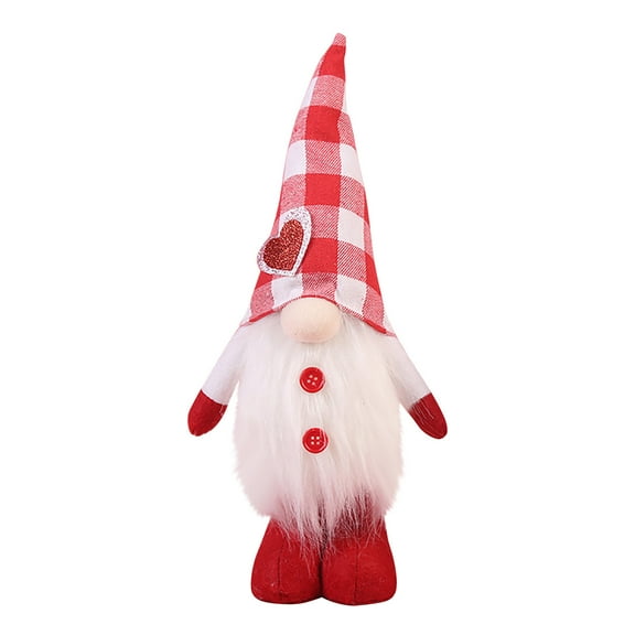 Tarmeek Valentines Day Plush Gnome Decorations, Mr & Mrs Doll Scandinavian Gnomes Holds Rose Valentine Decor for Home Indoor Table Party Supplies, Valentines Presents Gifts for Kids Him Her