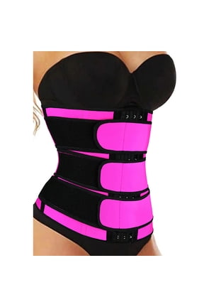 Waist Trainer for Women Plus Size Two Belts Neoprene Workout Corset Waist Cincher Trimmer with Zipper