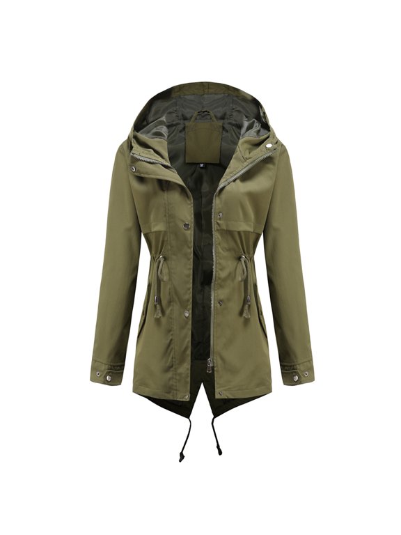 Waterproof Rain Jacket for Women Warm Winter Outdoor Solid Color Insulated Snow Jackets Coats Hooded Zipper Pockets Ski Jackets Warm Thick Mountaineering Suit