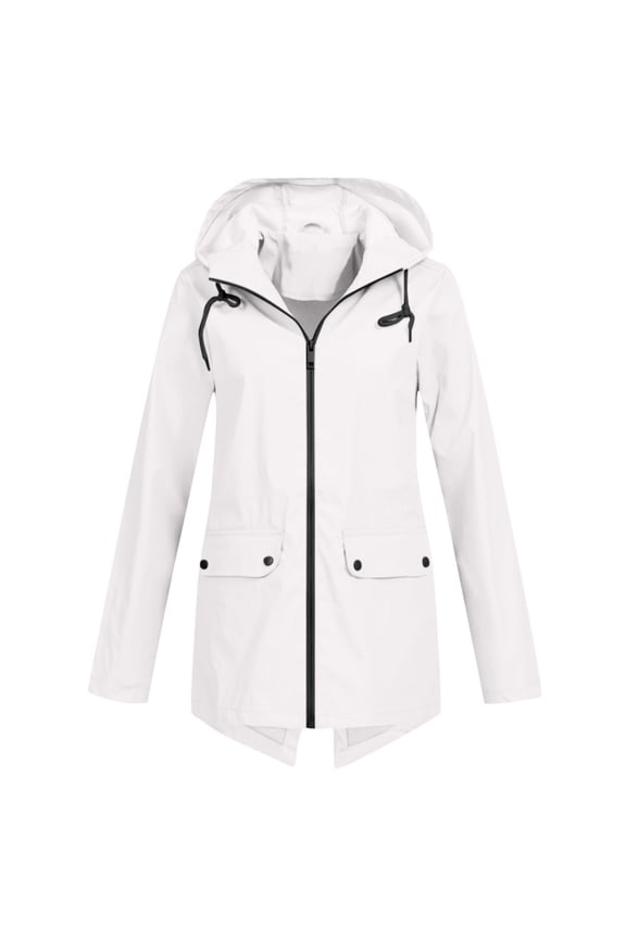 Waterproof Rain Jacket for Women Warm Winter Outdoor Solid Color Insulated Snow Jackets Coats Hooded Zipper Pockets Ski Jackets Warm Thick Mountaineering Suit