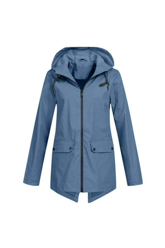 Waterproof Rain Jacket for Women Warm Winter Outdoor Solid Color Insulated Snow Jackets Coats Hooded Zipper Pockets Ski Jackets Warm Thick Mountaineering Suit