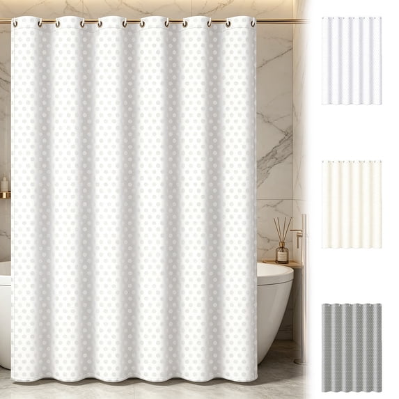 Tarmeek Waterproof Shower Curtain Fabric Bathroom Curtain 35x71 Inch Heavy Duty Machine Washable with 6 Reinforced Grommets Quick-Dry Hooks Included for Bathroom