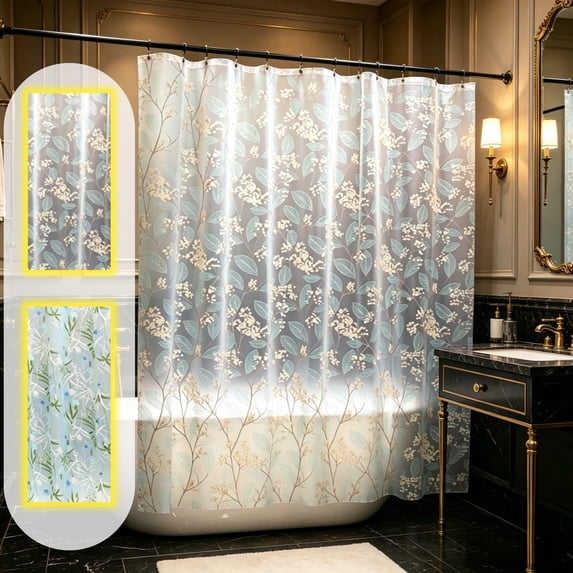 Tarmeek Waterproof Shower Curtain Polyester Fabric Quick Dry Mildew Resistant for Bathroom Bathtub Hotel Spa Use with Hooks Easy Installation 60Wx72H Inches