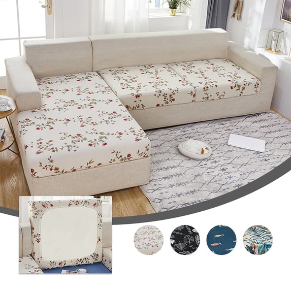 Tarmeek Wear-Resistant Universal Floral Sofa Cover, Stretch Couch Cushion Slipcovers Replacement, Anti-Slip L Shape Sofa Covers, Chaise Lounge Slipcover Jacquard Fabric