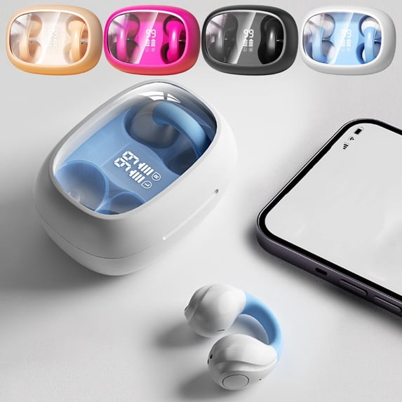 Tarmeek Wireless Earbuds, Sports Bluetooth Headphones, Clip-On Comfort ENC Clear Call, 30H Battery Waterproof Noise Cancelling Earbuds for Office/Sports/Travel Ear Buds Wireless Bluetooth Earbuds