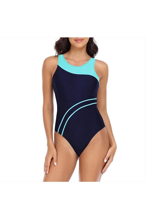 Women One Piece Swimsuits Tummy Control Sport Bathing Suit Athletic Racerback Swimwear Training Exercise Slimming Bathing Suit