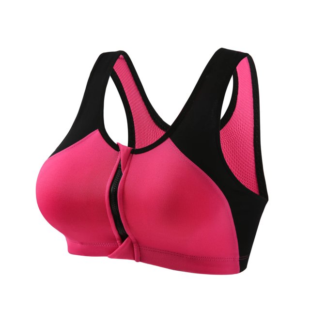 Tarmeek Women's Strapless Plus Size Bra Zip Front Sports Bra Wireless