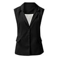 thumbnail image 1 of Tarmeek Womens Formal Vests Sleeveless Cardigan Vests with Side Pockets Ruffle Trim Draped Lightweight Lapel Open Front Vest Fall Clothes, 1 of 4