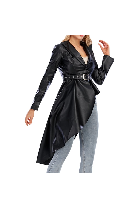 Womens Tops,Leather Jacket for Women,Sexy Solid Mid Length Imitation Tuxedo Leather Coat,Women's Motorcycle Classic Leather Jacket,Fall Winter Clothes for Women 2023