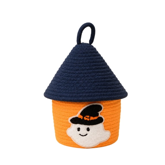 Tarmeek Woven Halloween Candy Storage Bins with Cotton Rope - Cute Snack Container for Toy Storage, Multi-Purpose Durable Home Decor Storage Boxes